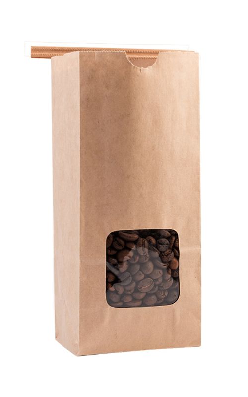 16oz Kraft Compostable Paper Bag with Tin Tie